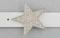 better star-shaped rhinestone encrusted silver belt buckle