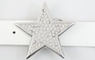 star-shaped rhinestone encrusted silver belt buckle