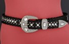 black rhinestones and studs belt with rhinestone studded and western buckle