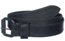 black oil-tanned stitched and beveled leather belt