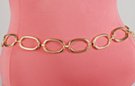 gold chain belt made of rounded rectangular links