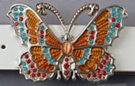 butterfly buckle, studded with rhinestones