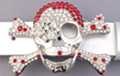 ruby and rhinestone Jolly Roger belt buckle