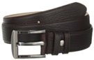 brown African safari embossed genuine leather casual dress belt with gunmetal buckle