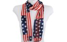 USA flag print satin and sheer belt scarf