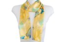butterfly print golden satin and sheer belt scarf