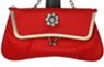 red satin evening purse