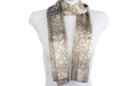 floral print beige and gray satin and sheer belt scarf