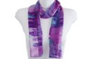 floral print violet satin and sheer belt scarf