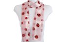 ladybug print pink satin and sheer belt scarf