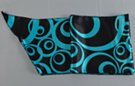 satin belt scarf, raindrop ripples on water abstraction in black and aqua