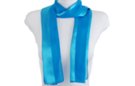 blue satin and sheer belt scarf