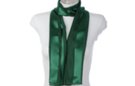 hunter green satin and sheer belt scarf