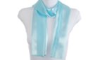 pale blue satin and sheer belt scarf