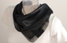satin and sheer black banded square scarf