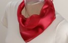satin and sheer cerise banded square scarf