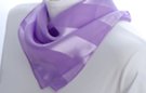 satin and sheer deep lavender banded square scarf