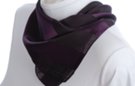 satin and sheer eggplant banded square scarf