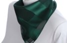 satin and sheer hunter green banded square scarf