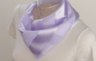 satin and sheer lavender banded square scarf