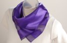 satin and sheer purple banded square scarf