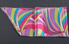 satin belt scarf, multi-colored streamers in pinks, purple, chartreuse and aqua