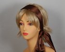 solid brown satin headscarf attached to plastic headband