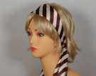 brown and beige headscarf attached to plastic headband