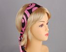 pink and black headscarf attached to plastic headband