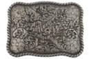 rectangular traditional western scrollwork belt buckle