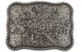 rectangular traditional western scrollwork belt buckle