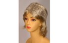 ivory sequined fishnet scarf and sash belt, 60" long plus 11" fringe at ends