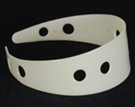 glossy white hairband with holes