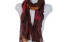 dark brown silk and poly pleated tulle scarf