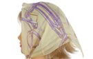 square chiffon silk scarf, yellow and lavender