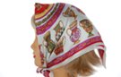square satin silk scarf, multi-colored