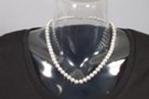 silver lustrous bead necklace with clasp, 1/4" beads