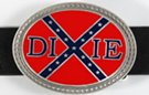 Dixie on rebel flag belt buckle
