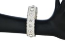 skinny white leather rhinestone bracelet