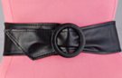 wrap-around soft synthetic leather slouch belt with black O-ring buckle
