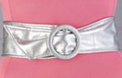 wrap-around soft synthetic leather slouch belt with silver O-ring buckle