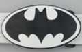 oval bat silhouette black and white enameled belt buckle
