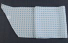 chiffon belt scarf with blue polka dots on white field