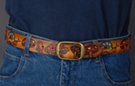 solid cowhide painted leather belts, snails and mushrooms