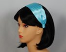 solid color sky blue satin hairband
