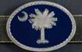 oval belt buckle with South Carolina crescent and palmetto