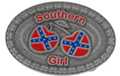 southern girl buckle with red and blue rebel flag cherries