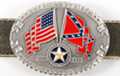 American by birth, southern by heritage pewter oval belt buckle