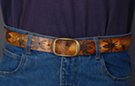 solid cowhide painted leather belts, spider webs