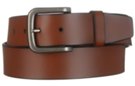 tan genuine leather belt and pewter buckle
